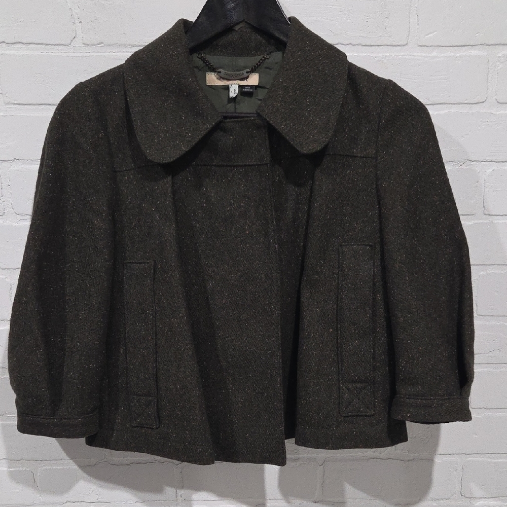 See By Chloe Dark Olive Cropped Wool Jacket